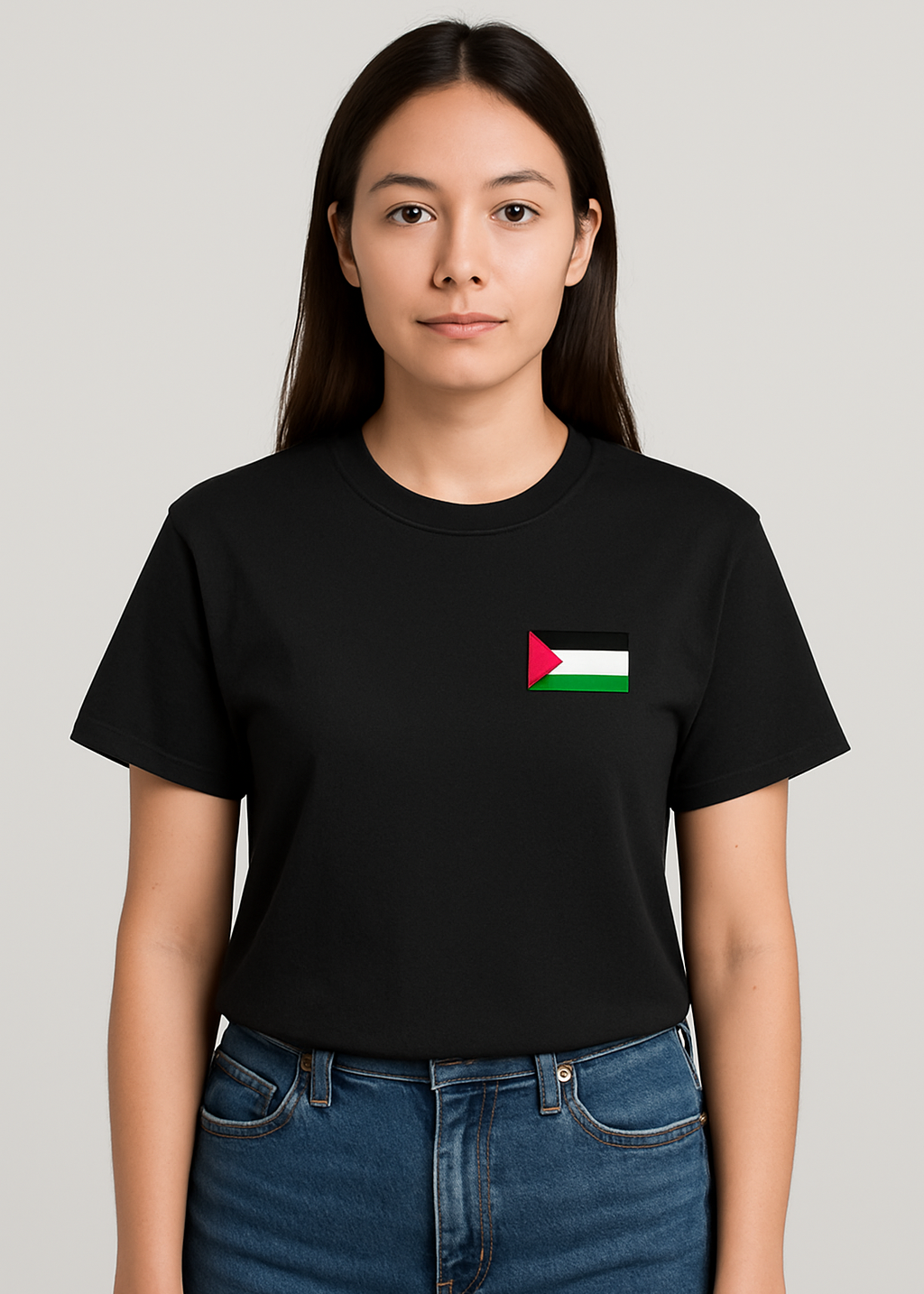 Unisex Shirt mit palästinensischer Mini-Stickerei