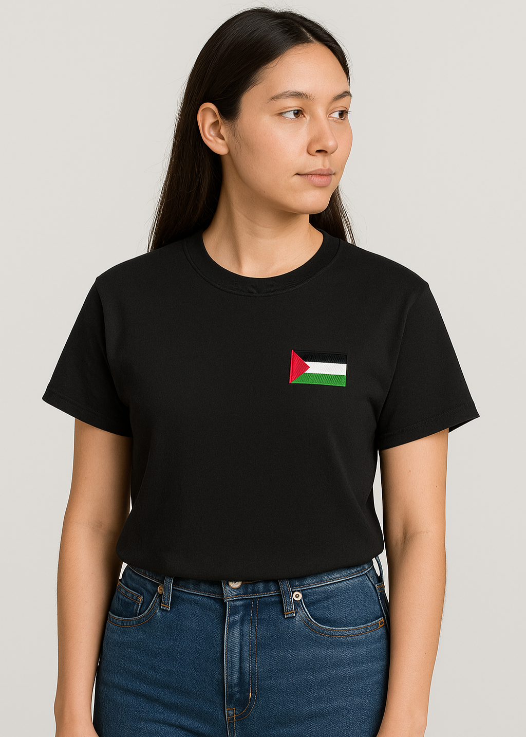 Unisex Shirt mit palästinensischer Mini-Stickerei