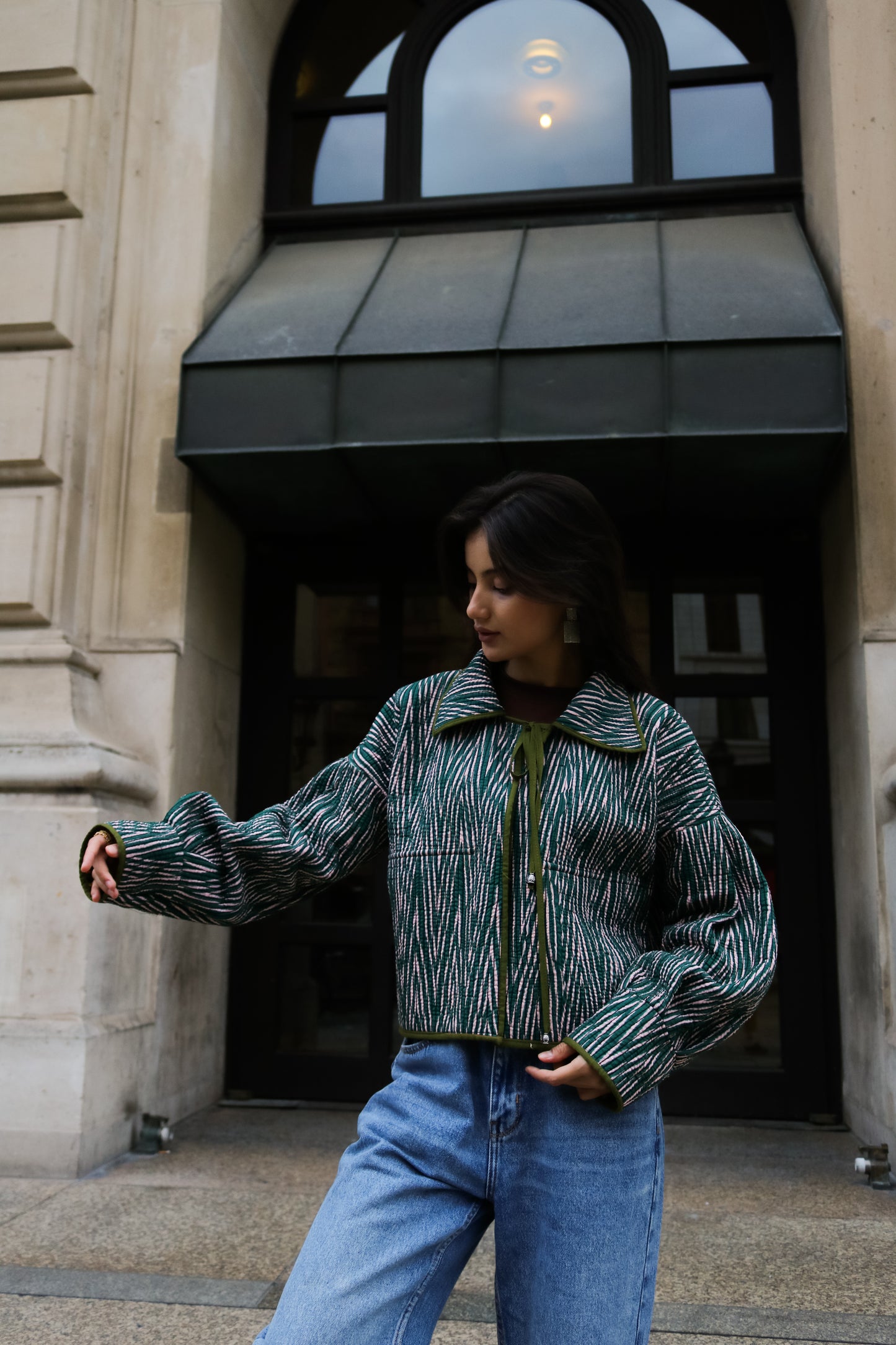 Doppelseitige Ikat Jacke aus Usbekistan (Handarbeit, Baumwolle-Seide, One Size)