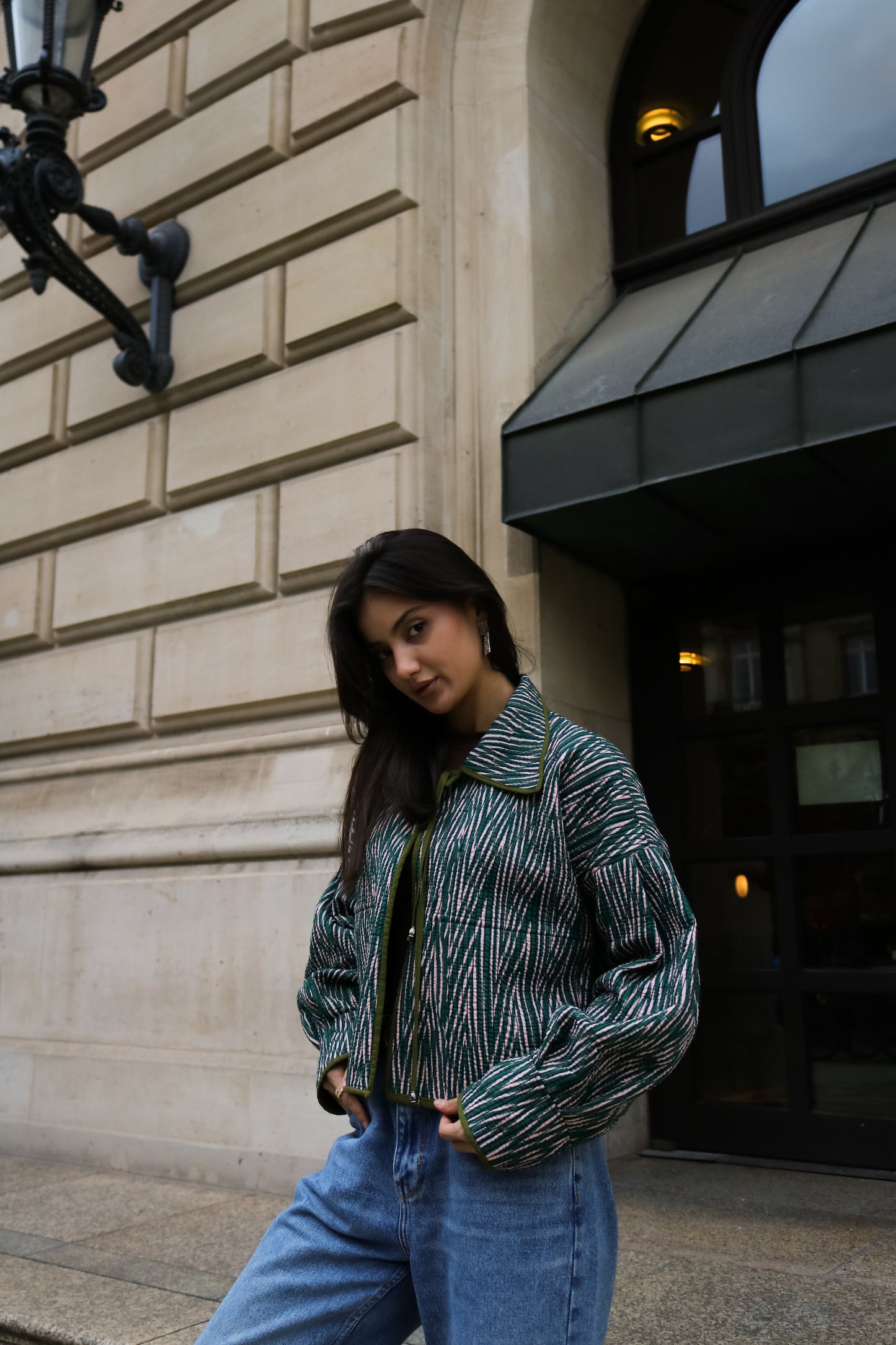 Doppelseitige Ikat Jacke aus Usbekistan (Handarbeit, Baumwolle-Seide, One Size)