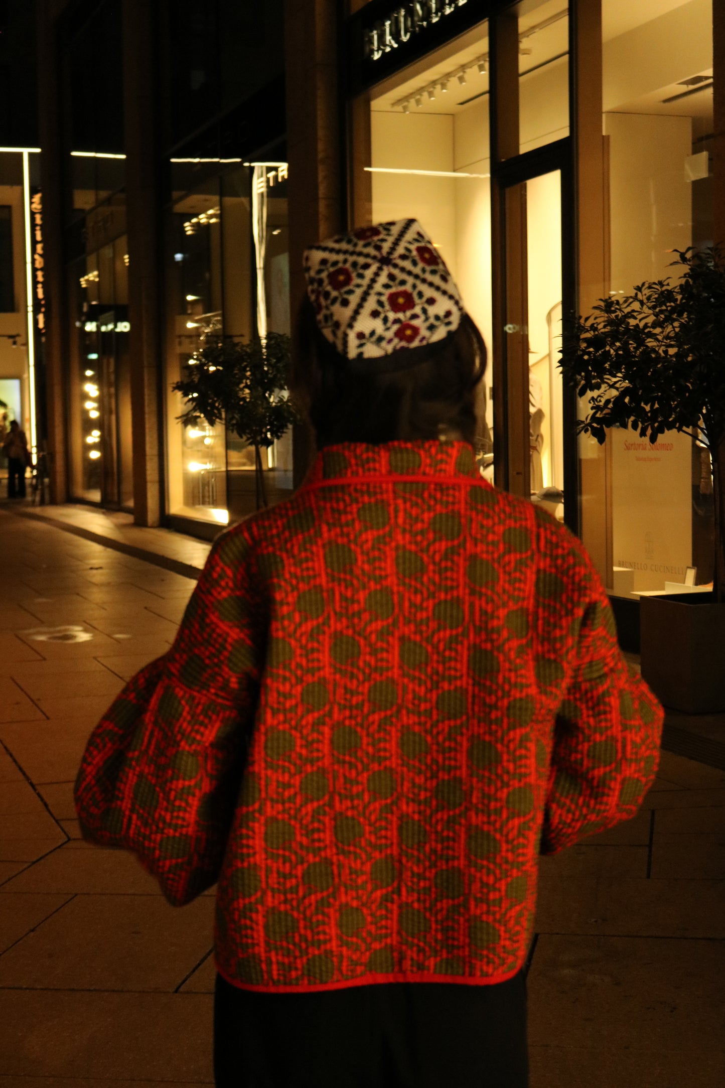 Doppelseitige Ikat Jacke aus Usbekistan (Handarbeit, Baumwolle-Seide, One Size)