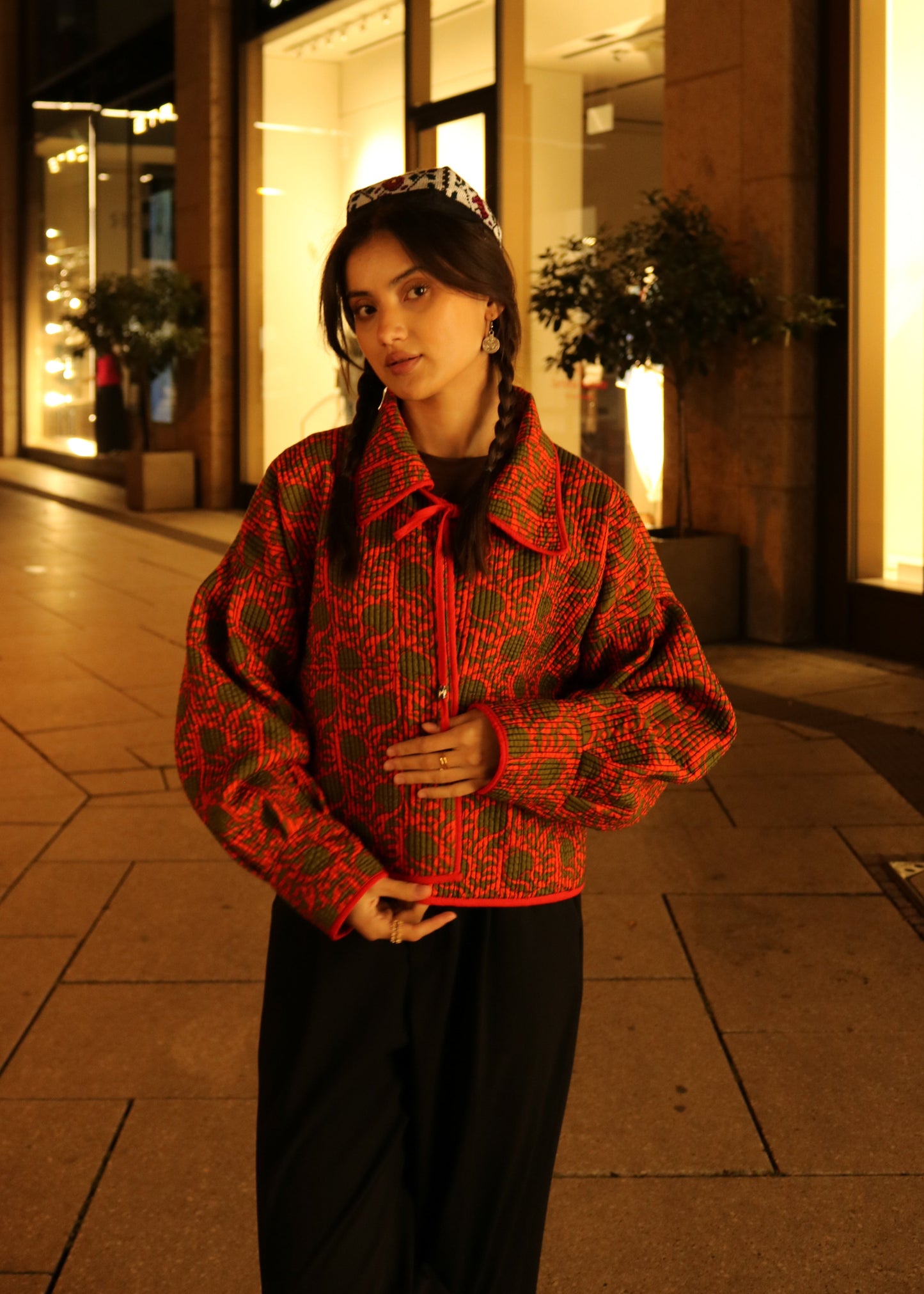 Doppelseitige Ikat Jacke aus Usbekistan (Handarbeit, Baumwolle-Seide, One Size)