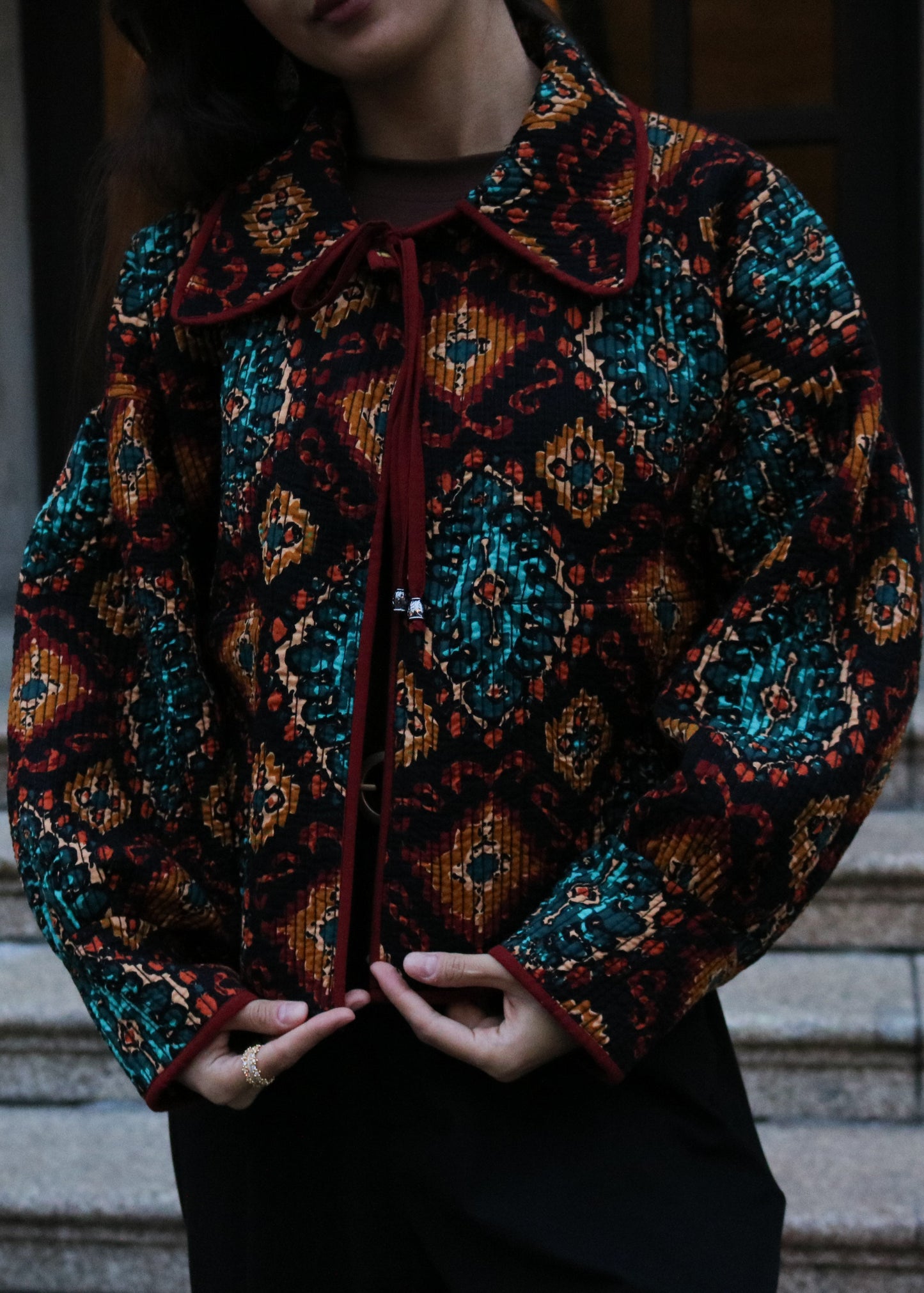 Doppelseitige Ikat Jacke