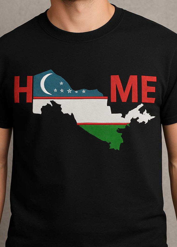 Unisex T-Shirt – Usbekistan Home | Schwarz