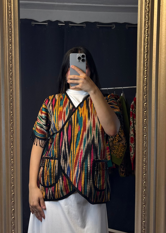 Reversible Ikat Weste – Handgefertigt