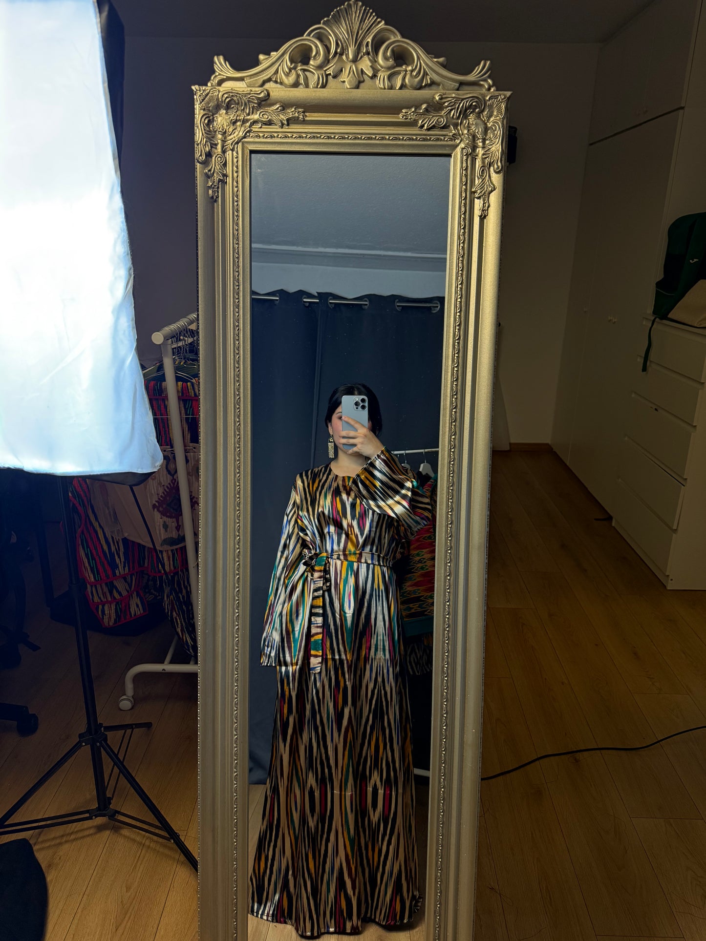 Maxi Kleid aus Adras-Seide