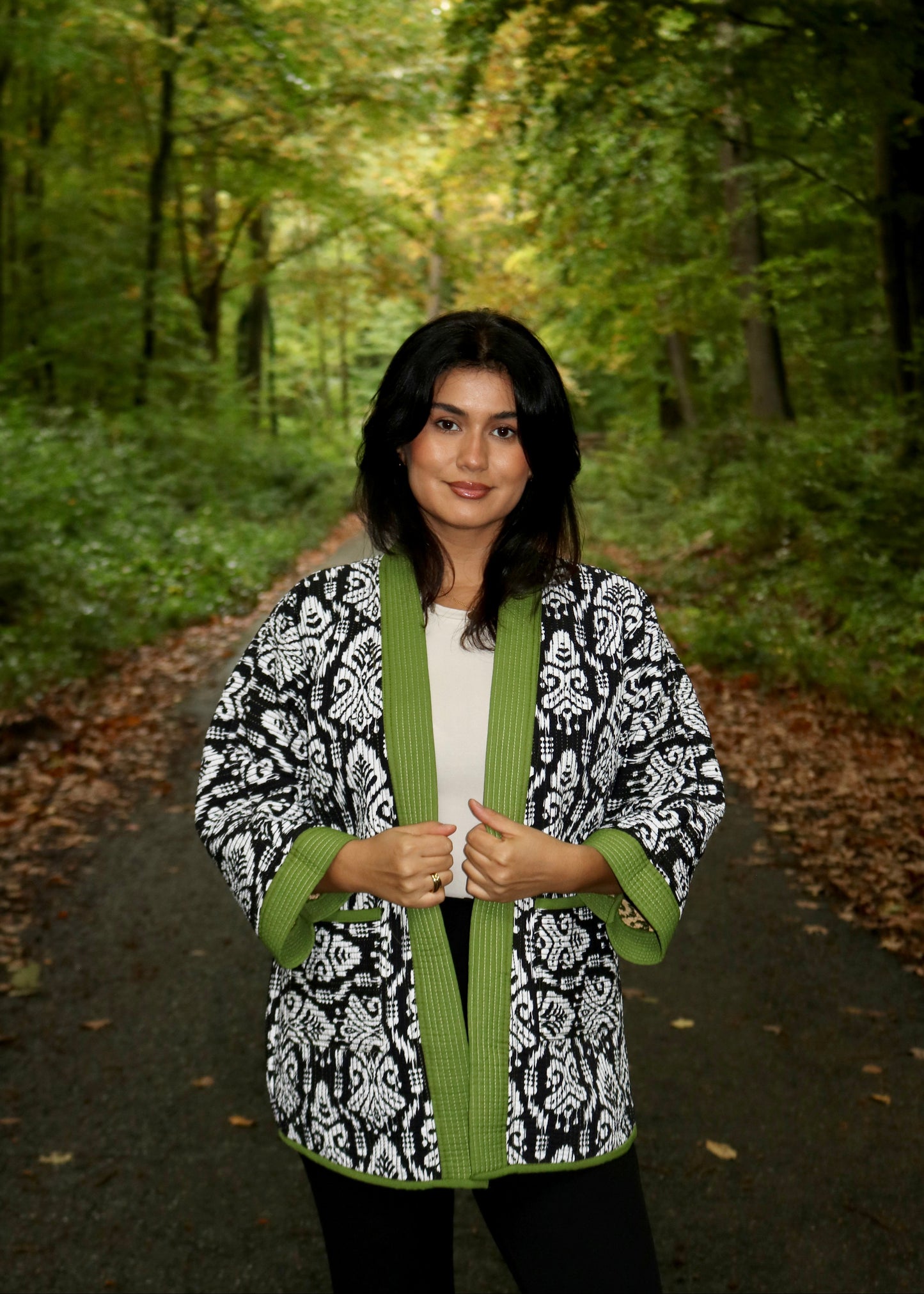 Doppelseitiger Mantel aus Usbekistan (Handarbeit, Baumwolle-Seide, One Size)