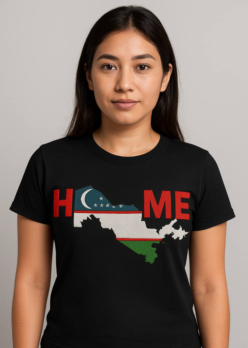 Unisex T-Shirt – Usbekistan Home | Schwarz