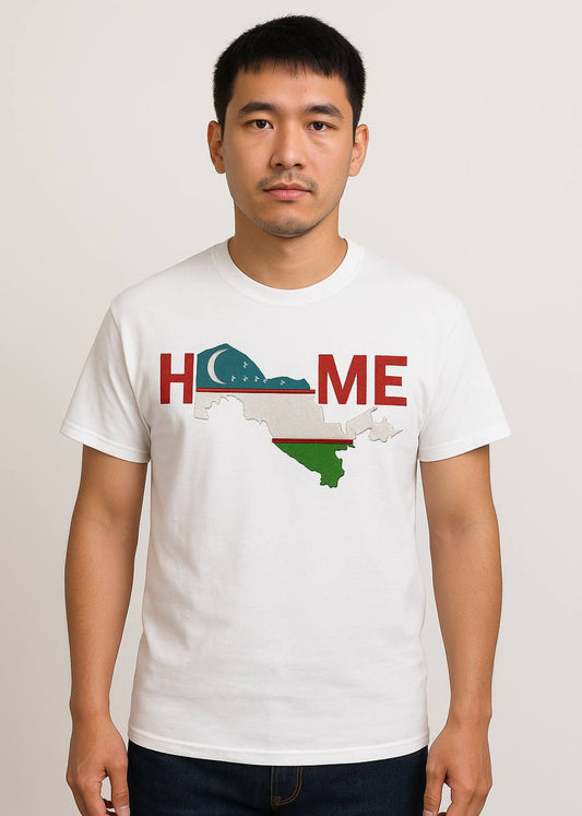 Unisex T-Shirt – Usbekistan Home | Weiß