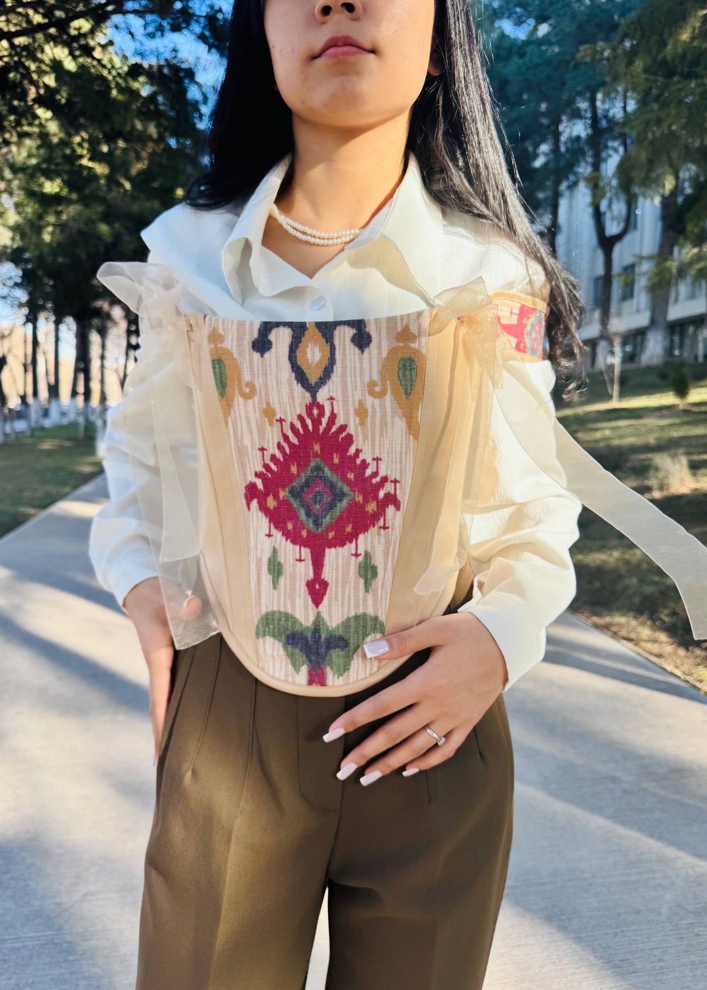 Handgefertigtes Ikat-Korsett – Premium Edition