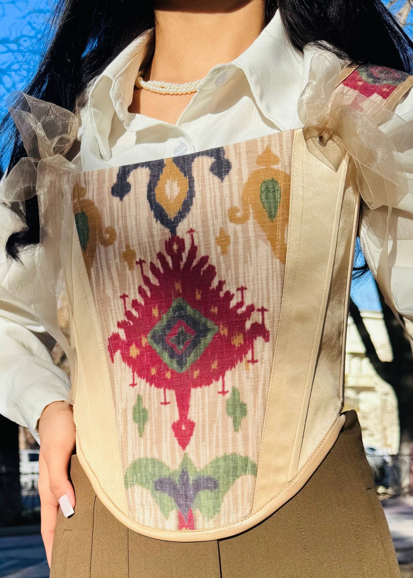 Handgefertigtes Ikat-Korsett – Premium Edition