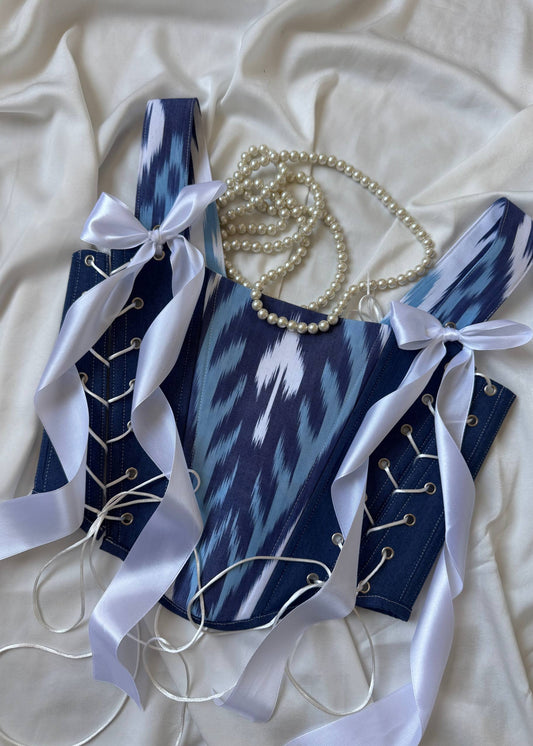 Korsett „Blue Silk Wave“